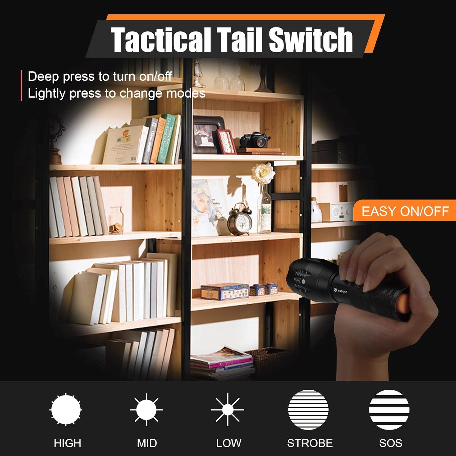 Linternas LED Esgofo Paquete de 2 1000 Lúmenes Impermeables