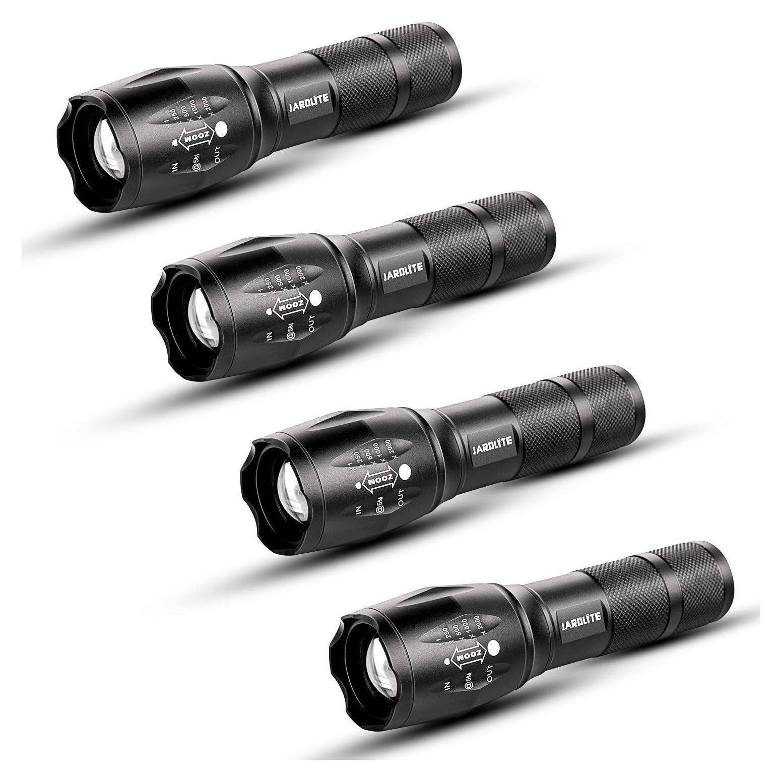 Linterna LED JARDLITE 4 Pack Táctica Resistente al Agua