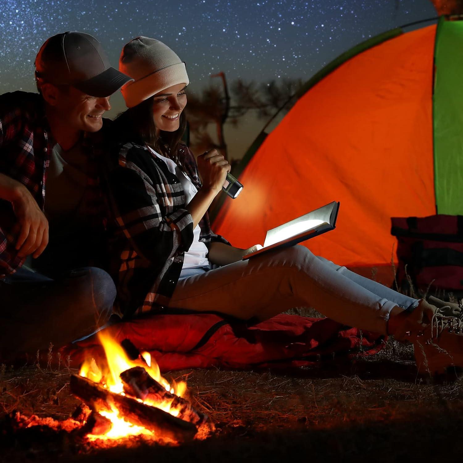 4 Linternas de Manivela Solar Oudain para Camping y Emergencias