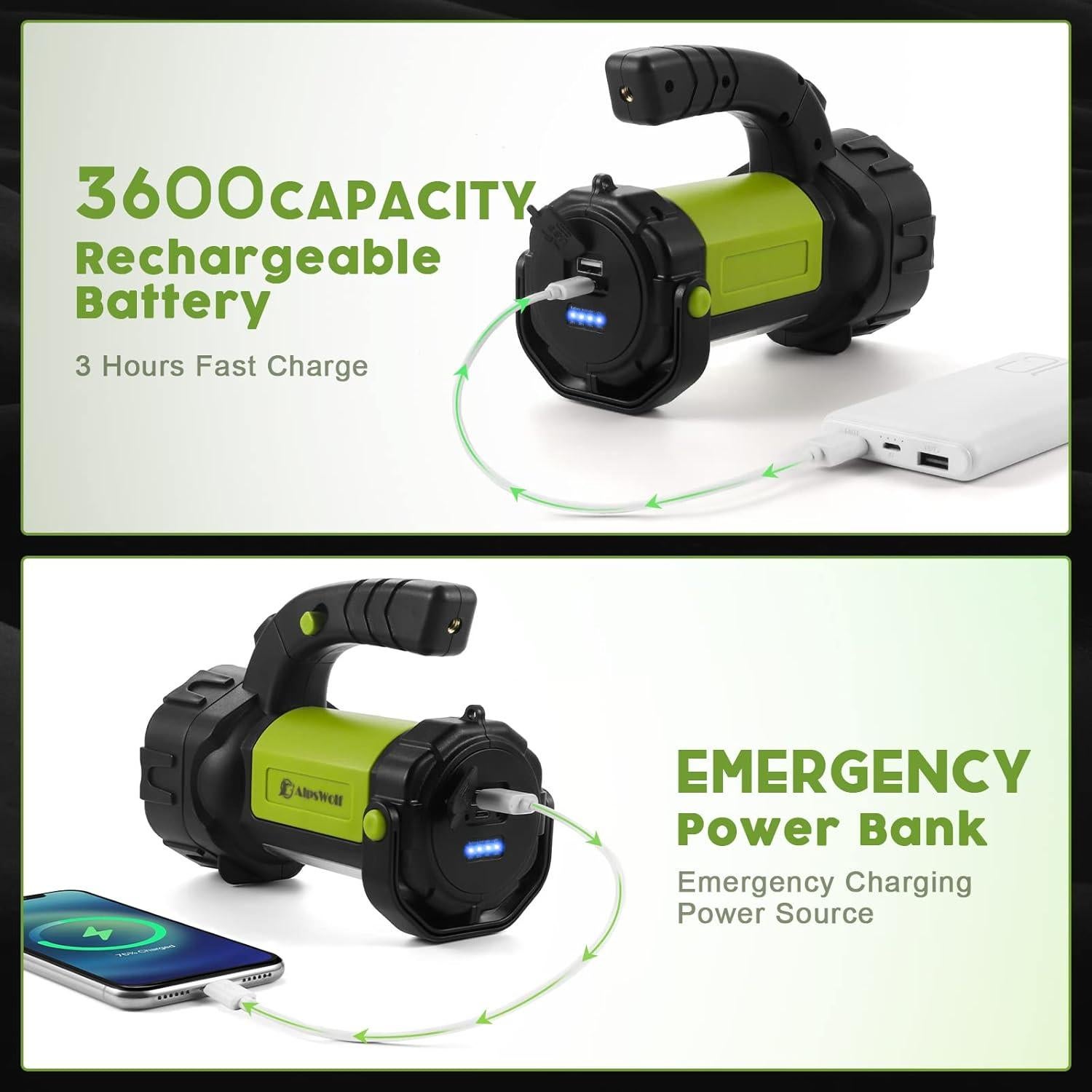 Linterna de Camping AlpsWolf T80G 800LM Recargable IP65