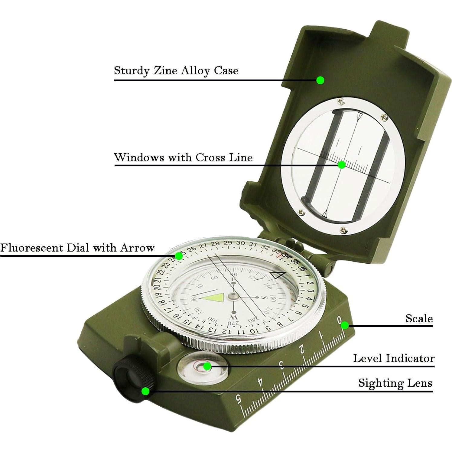 Brújula COTOUXKER de Senderismo - Impermeable y Compacta