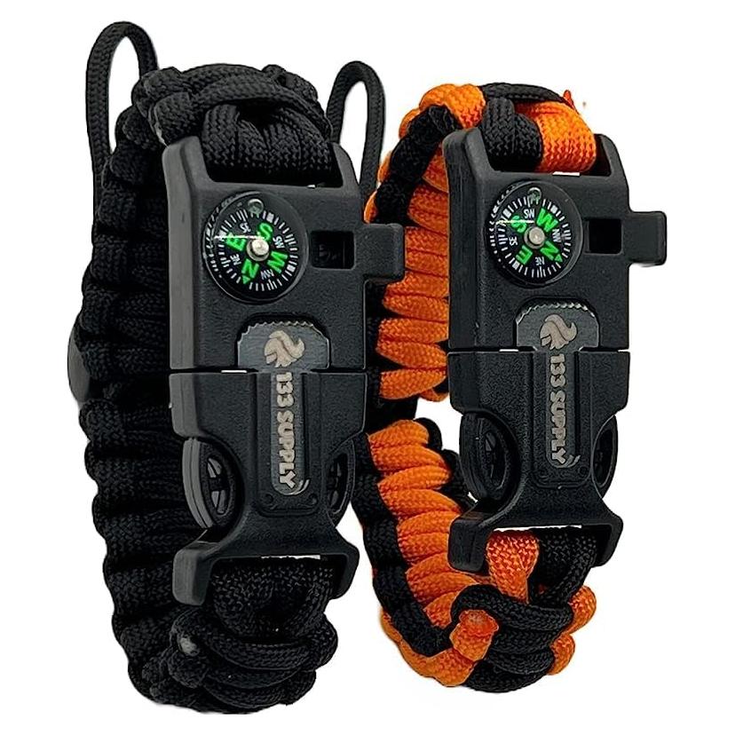 Pulsera Paracord 2 en 1 con Brújula y Silbato - Supervivencia