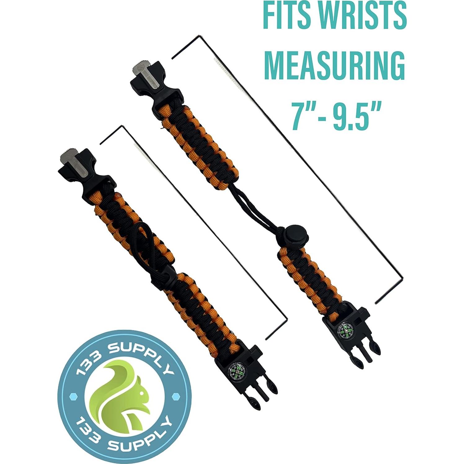 Pulsera Paracord 2 en 1 con Brújula y Silbato - Supervivencia