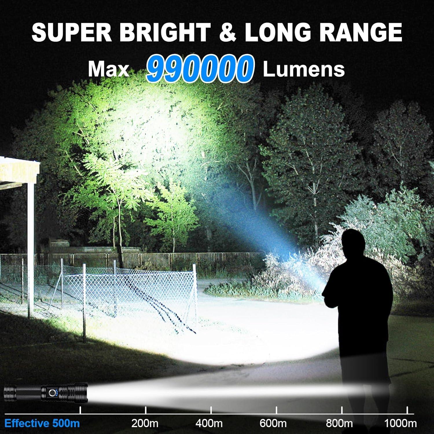 Linterna Recargable GDPLUS P50-5, 990000 Lúmenes, 5 Modos