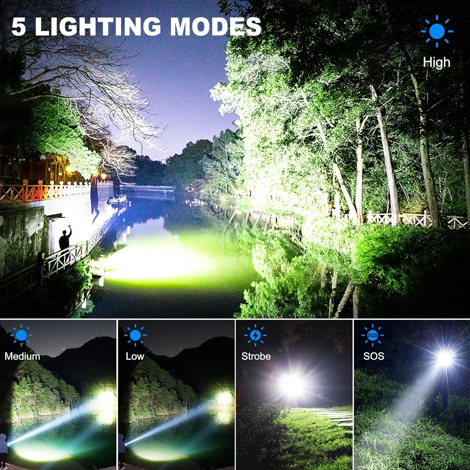 Linterna Recargable GDPLUS P50-5, 990000 Lúmenes, 5 Modos