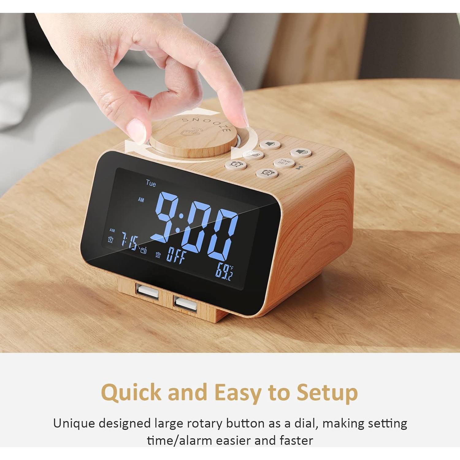 Reloj Despertador Digital USCCE UE-168 - Doble Alarma, FM