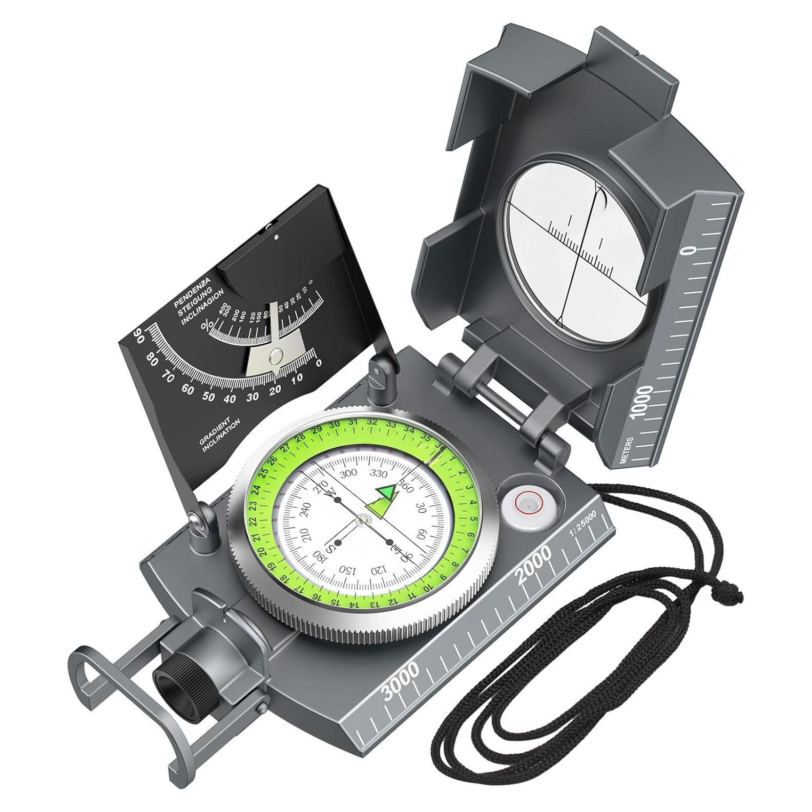 Brújula Proster PST250 con Clinómetro para Camping y Senderismo