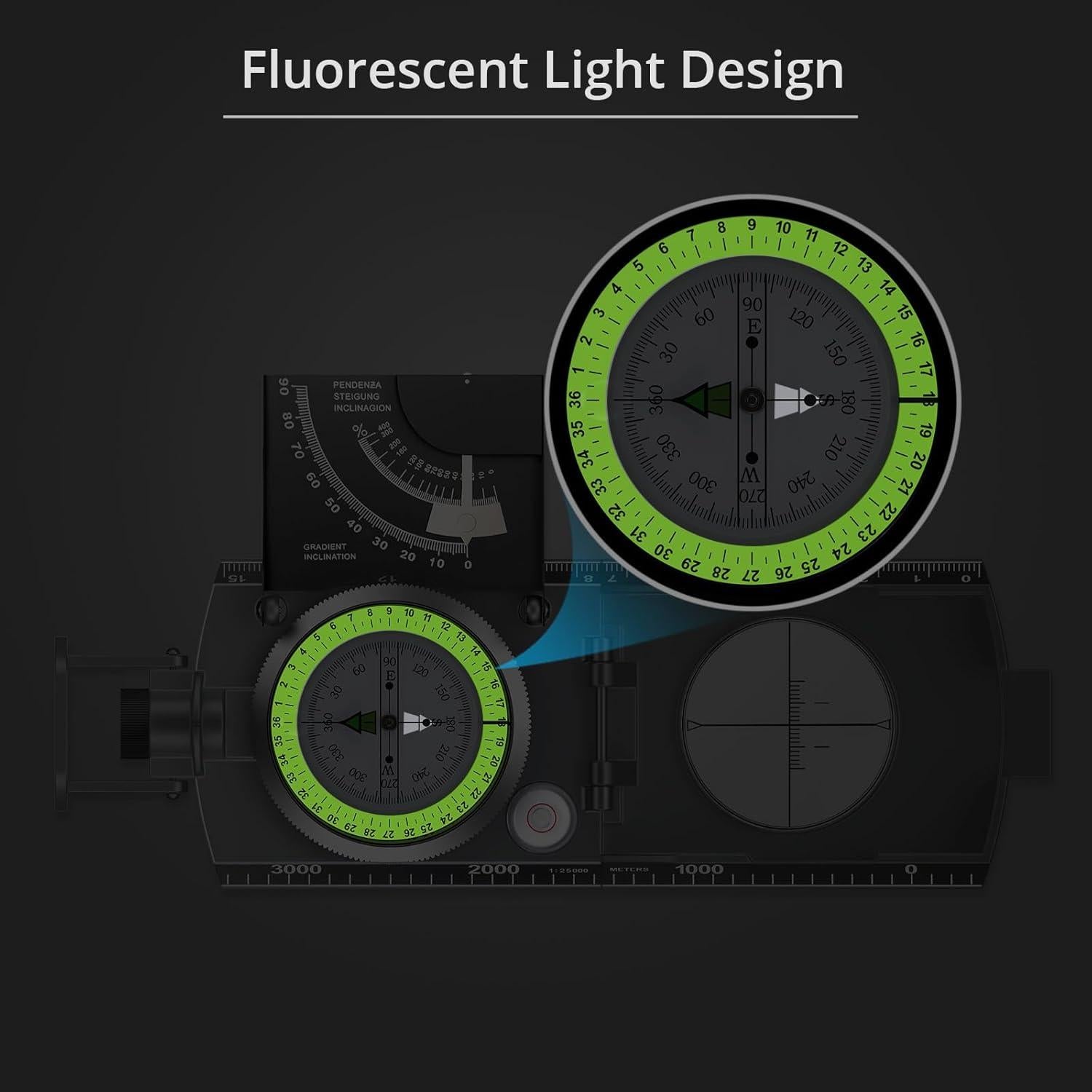 Brújula Proster PST250 con Clinómetro para Camping y Senderismo