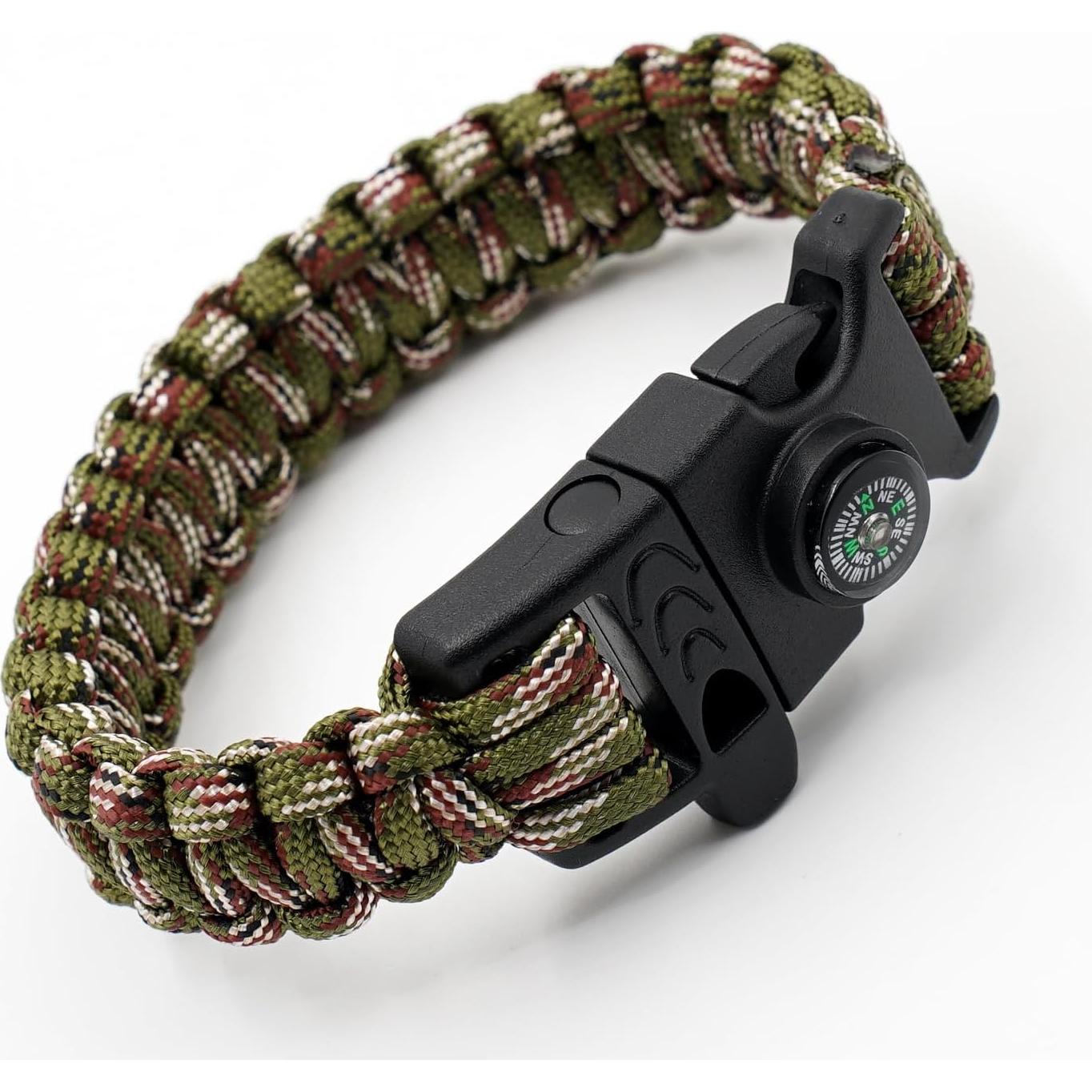 Paquete de 8 Pulseras de Supervivencia RLXMARTD con Silbato