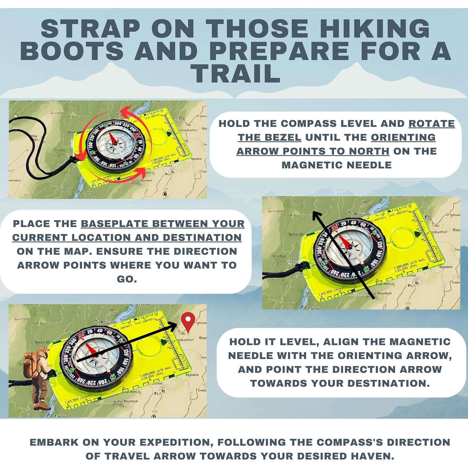 Pack de 2 Brújulas de Orientación Bazic - Verde - Impermeables