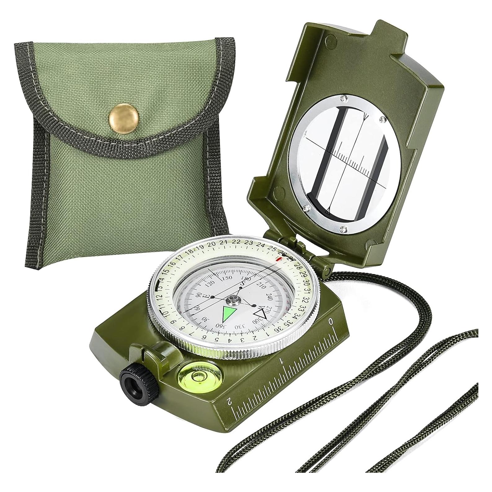 Brújula Militar FAROPS con Visor y Bolsa de Transporte