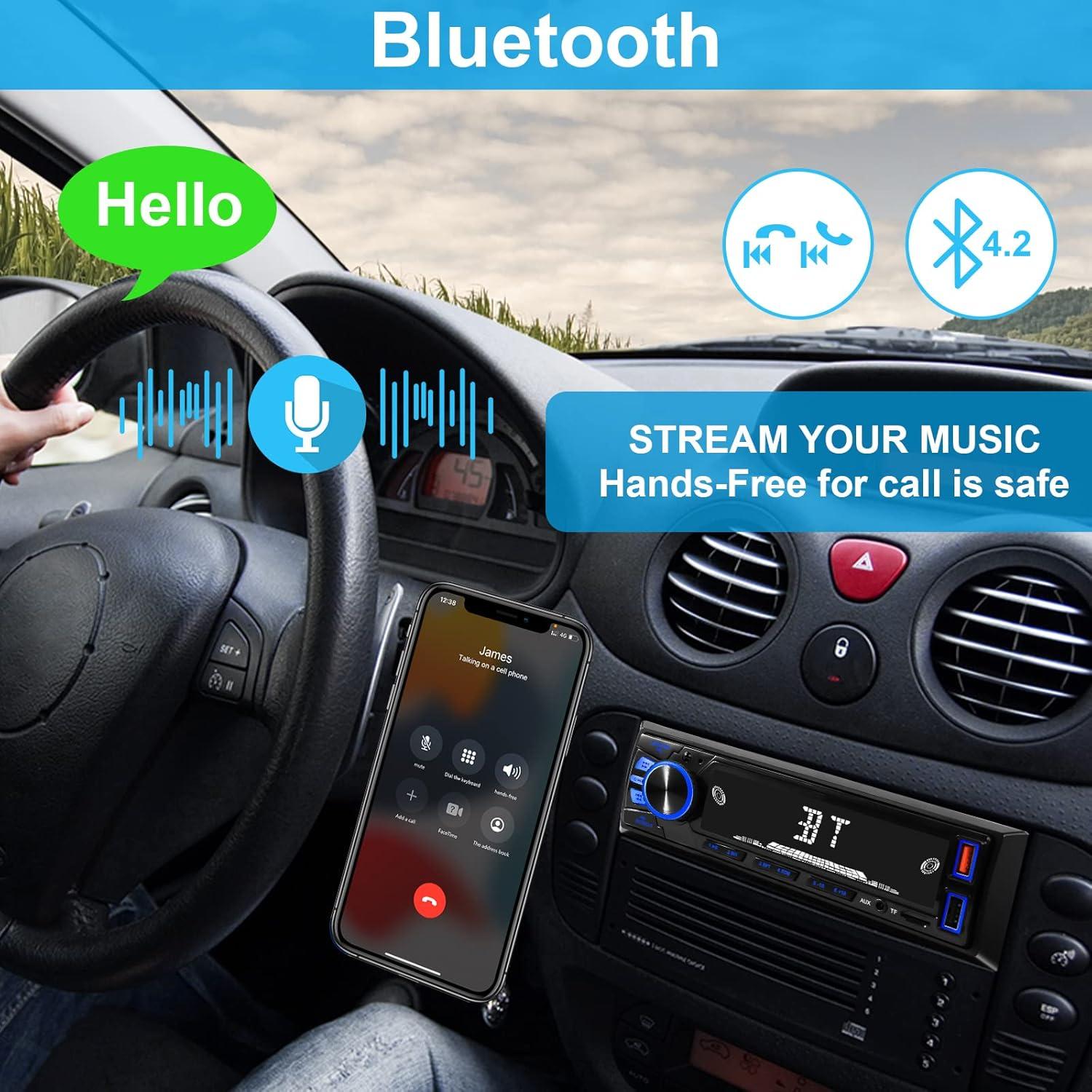 Radio de Coche Bluetooth REAKOSOUND 820s Estéreo USB FM