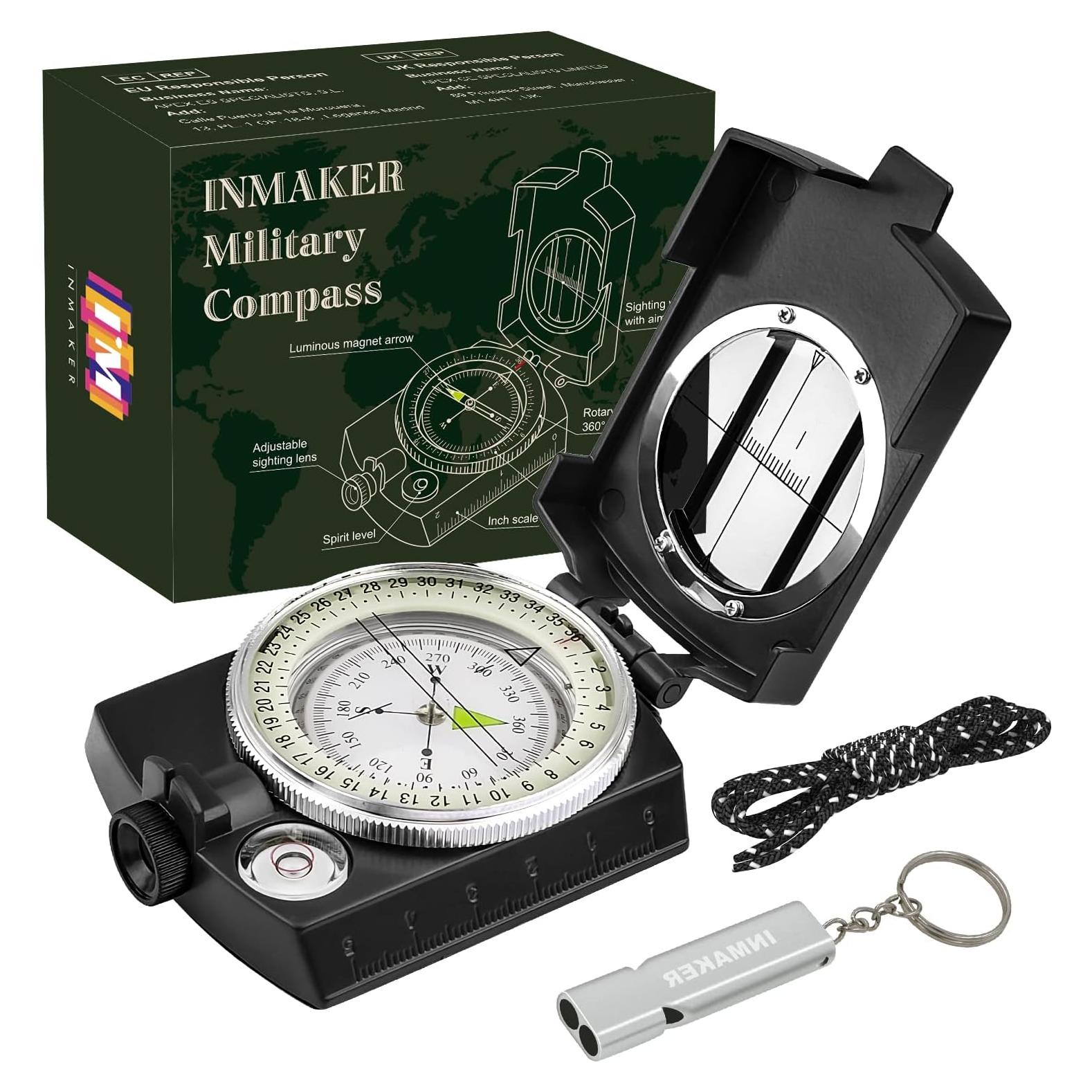Brújula INMAKER con Silbato y Luz para Senderismo