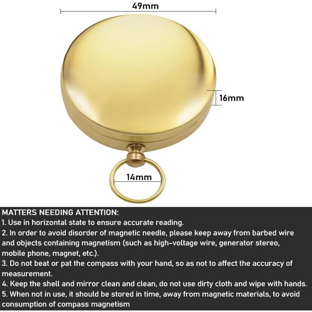Brújula de Supervivencia CHIMNE Dorada Compacta 49mm