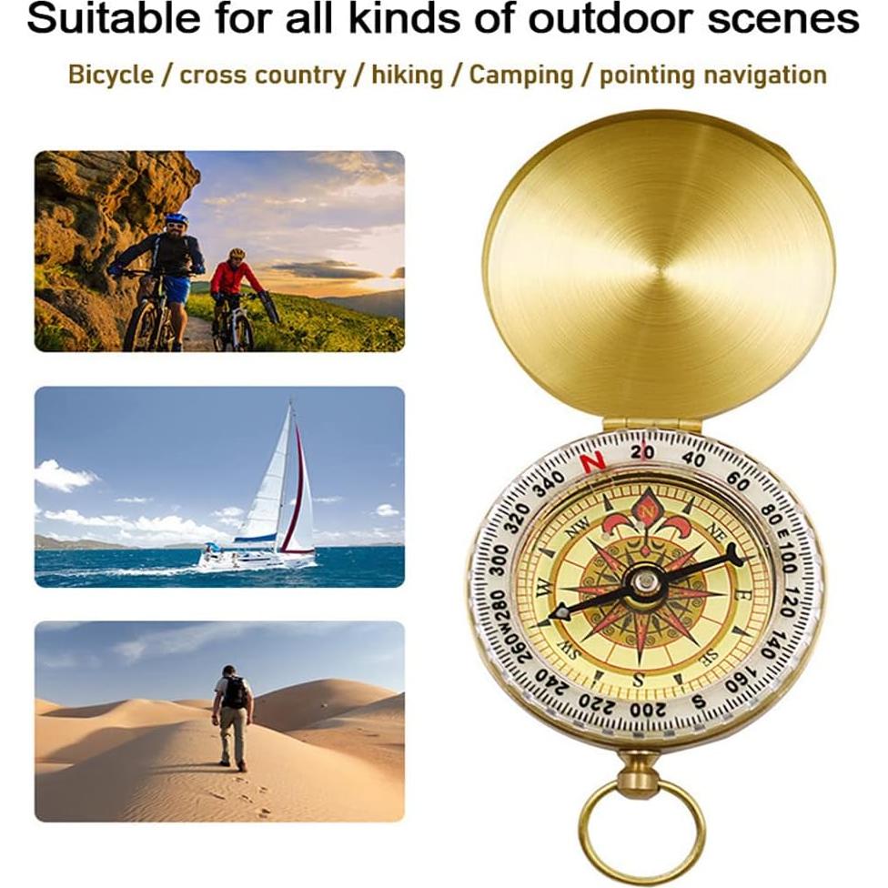 Brújula de Supervivencia CHIMNE Dorada Compacta 49mm