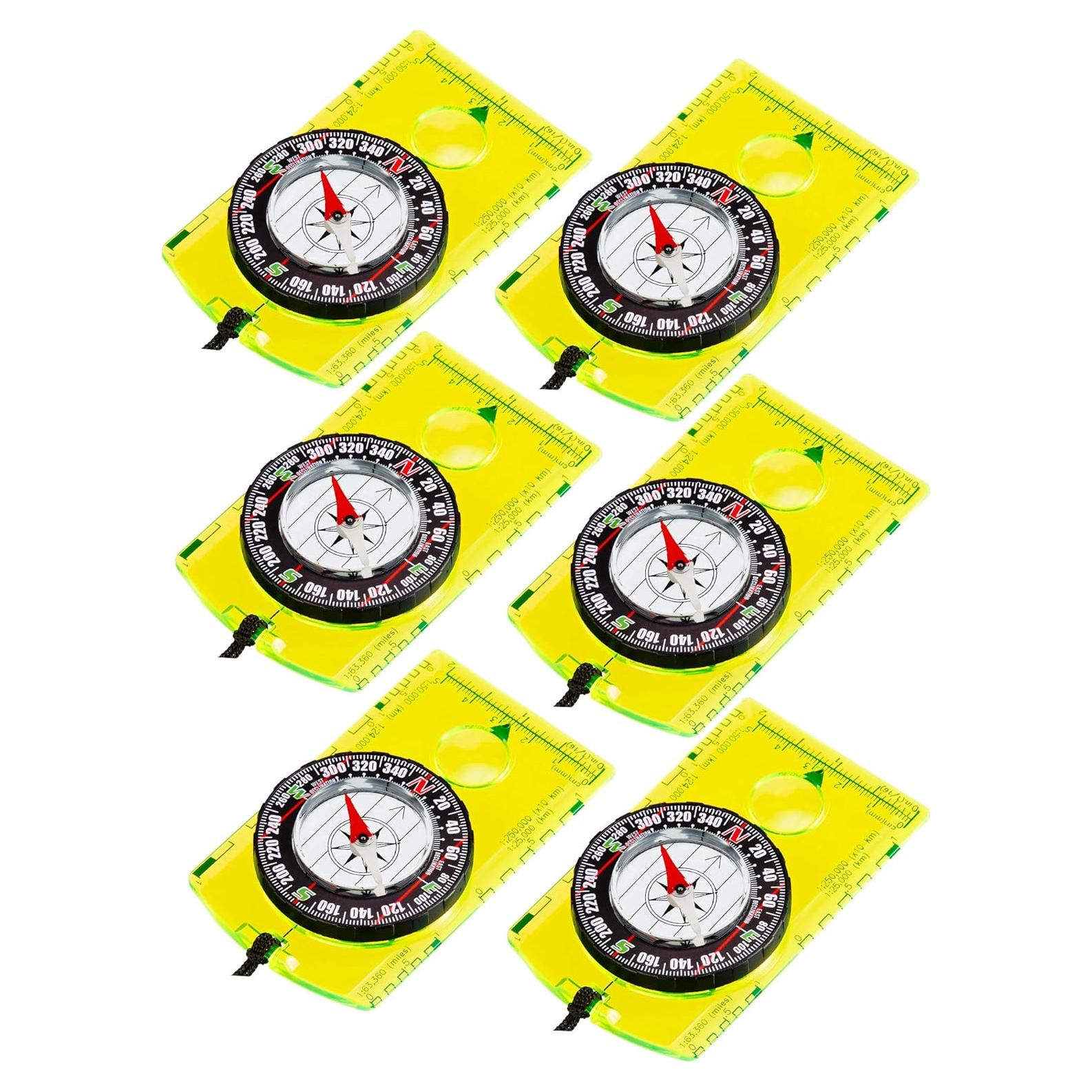 Juego de 6 Brújulas Gejoy para Senderismo y Camping