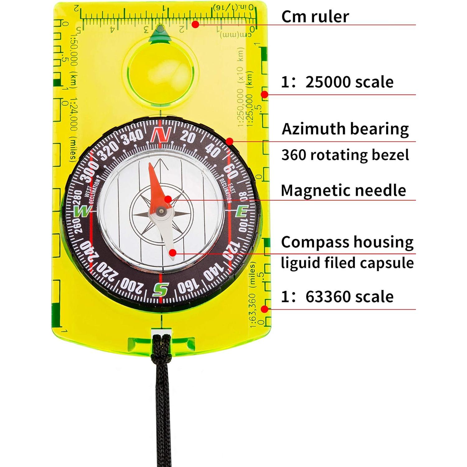 Juego de 6 Brújulas Gejoy para Senderismo y Camping