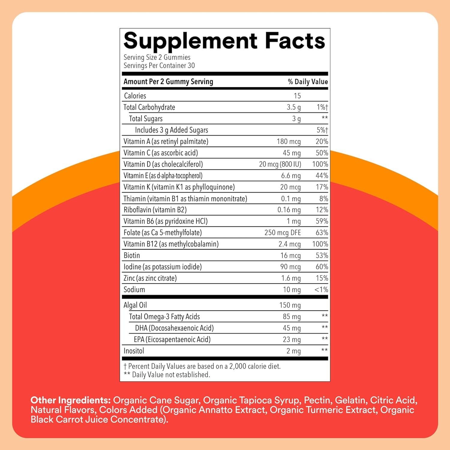 Paquete de Bienestar Diario y Nocturno SmartyPants Kids 60 Gominolas