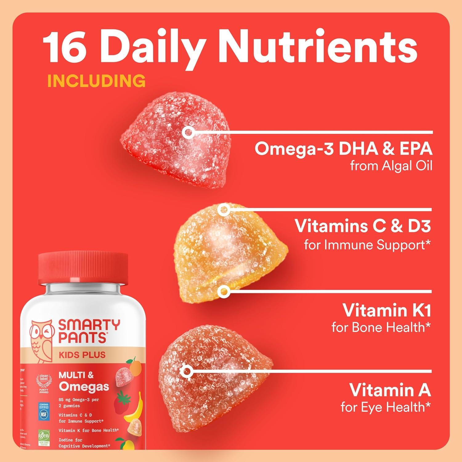 Paquete de Bienestar Diario y Nocturno SmartyPants Kids 60 Gominolas