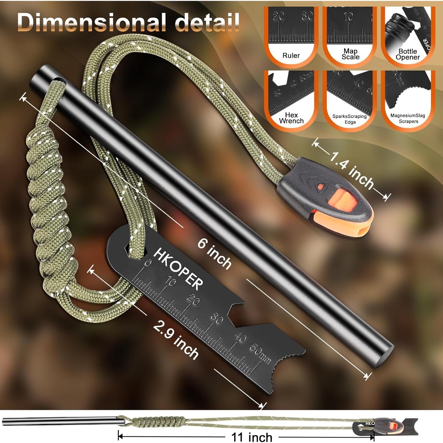 Iniciador de Fuego Hkoper FerroRod02 15,24 cm Supervivencia