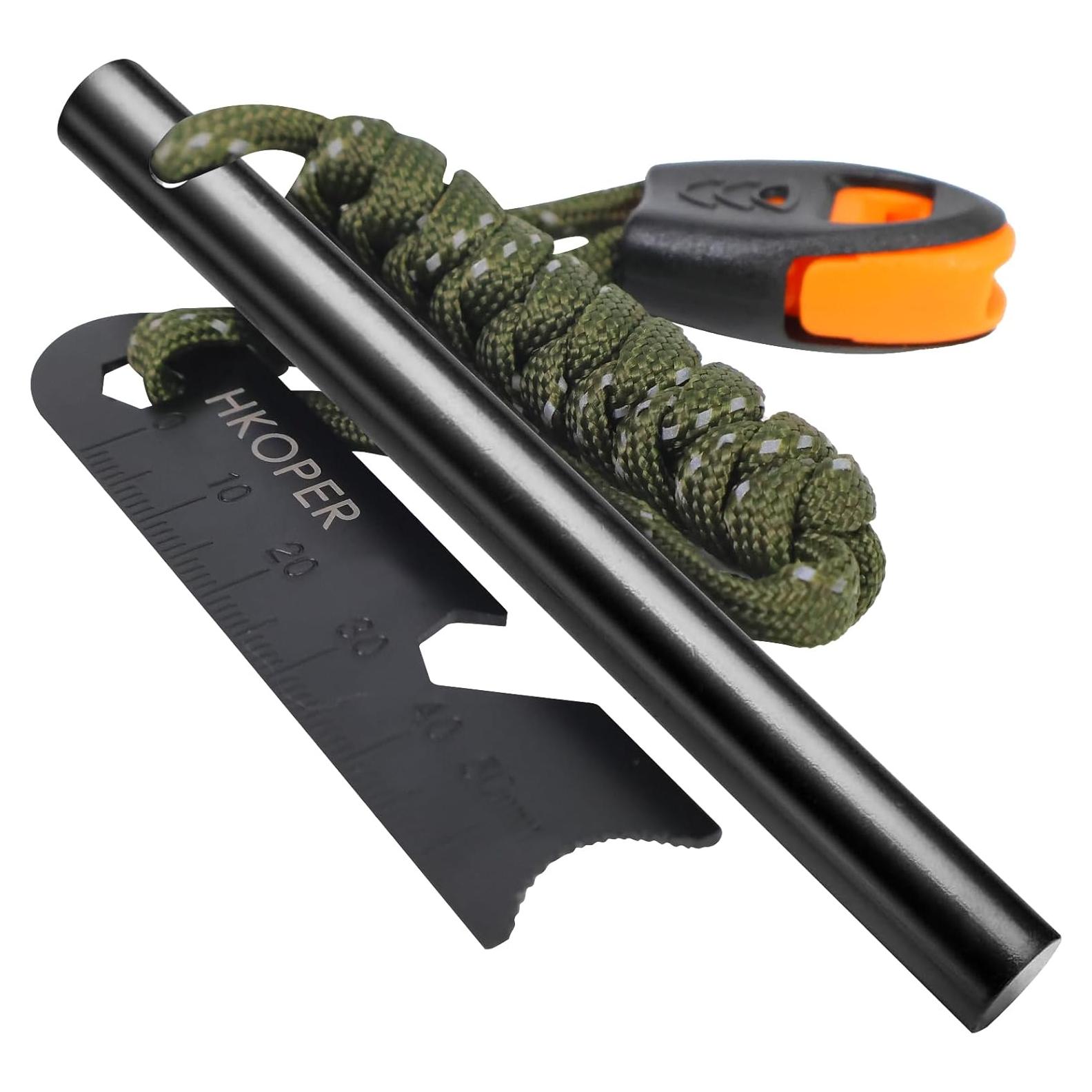Iniciador de Fuego Hkoper 10,16 cm Kit Supervivencia 6 en 1