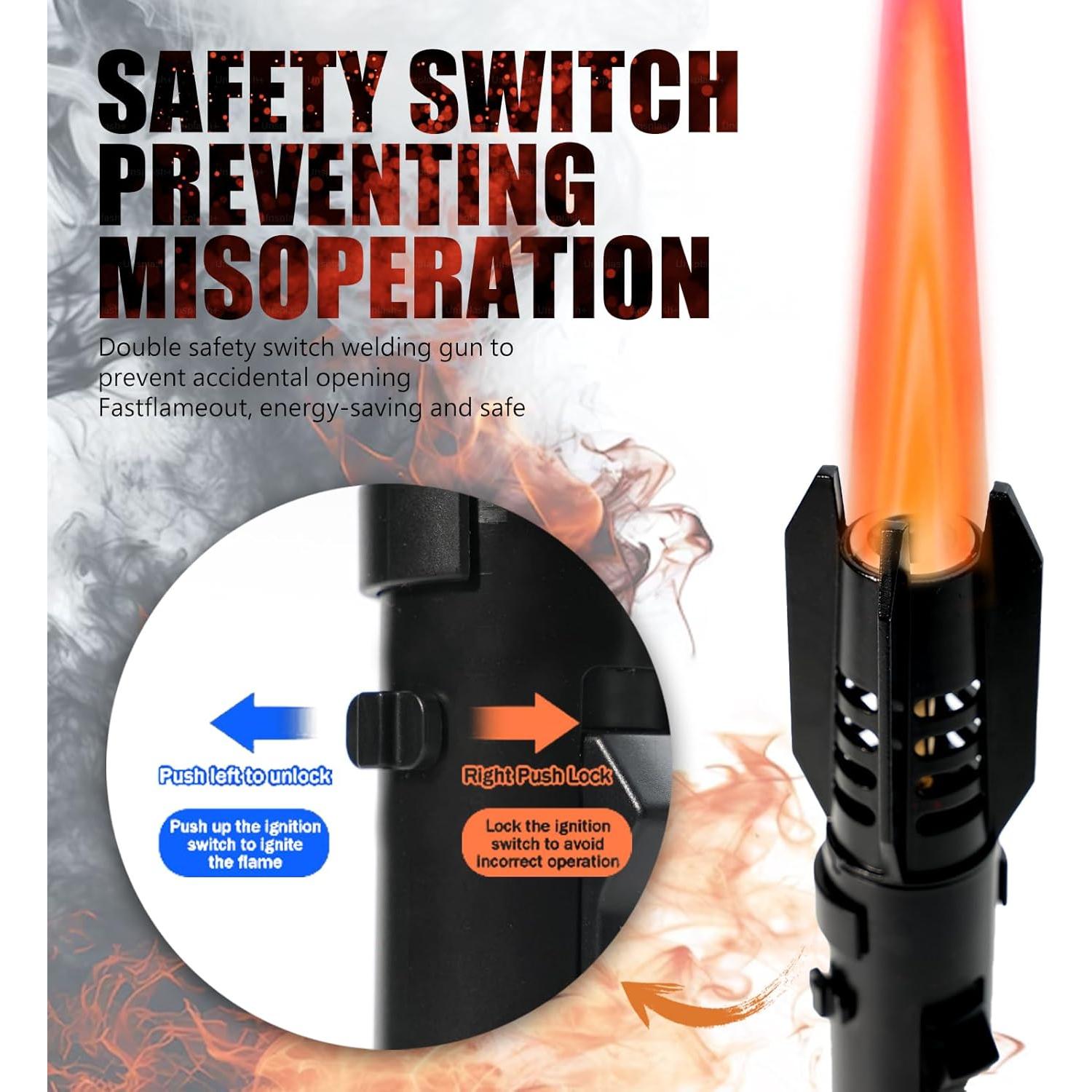 Encendedor de Camping AlpCraft Llama Recta Ajustable Negro