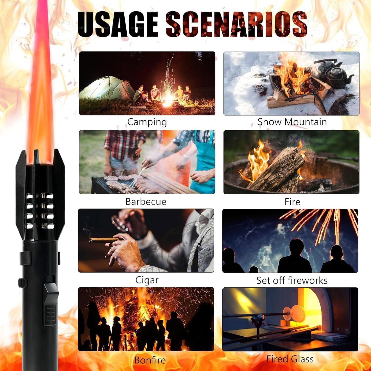 Encendedor de Camping AlpCraft Llama Recta Ajustable Negro