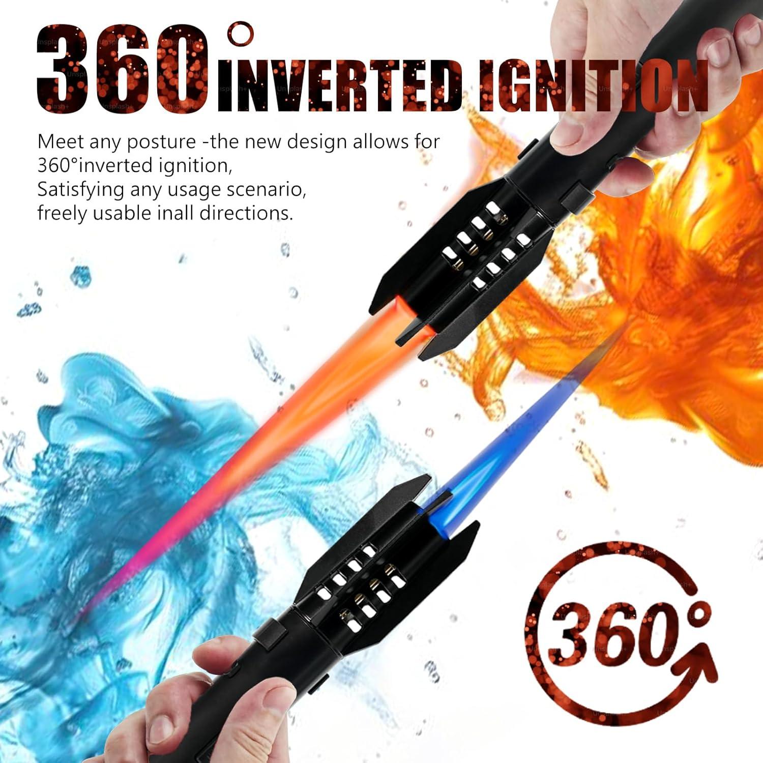 Encendedor de Camping AlpCraft Llama Recta Ajustable Negro