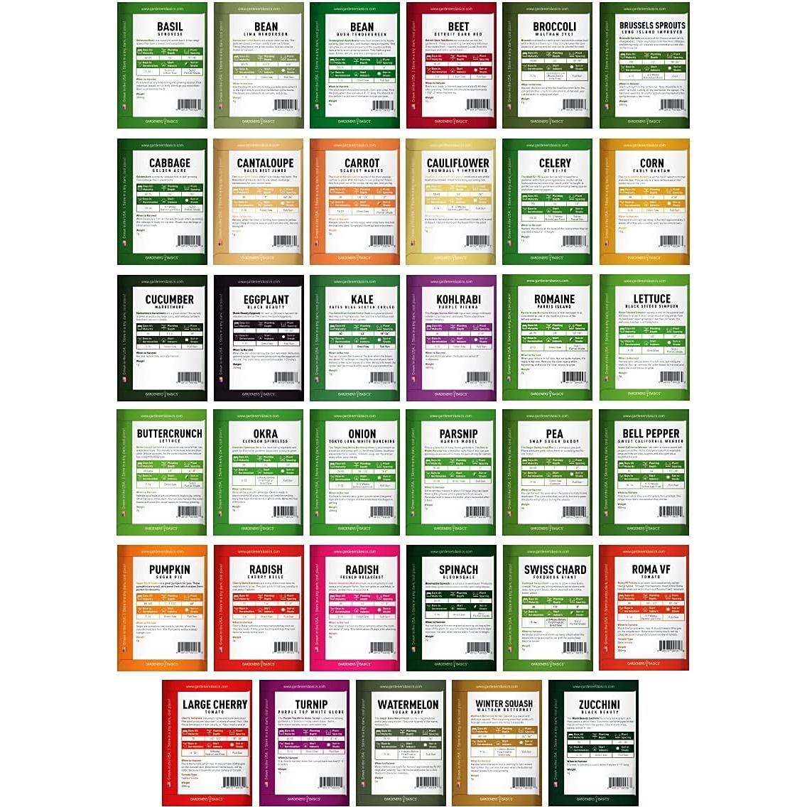 Kit de Jardinería Gardeners Basics con 16,000 Semillas No-OGM
