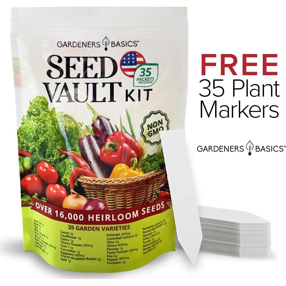 Kit de Jardinería Gardeners Basics con 16,000 Semillas No-OGM