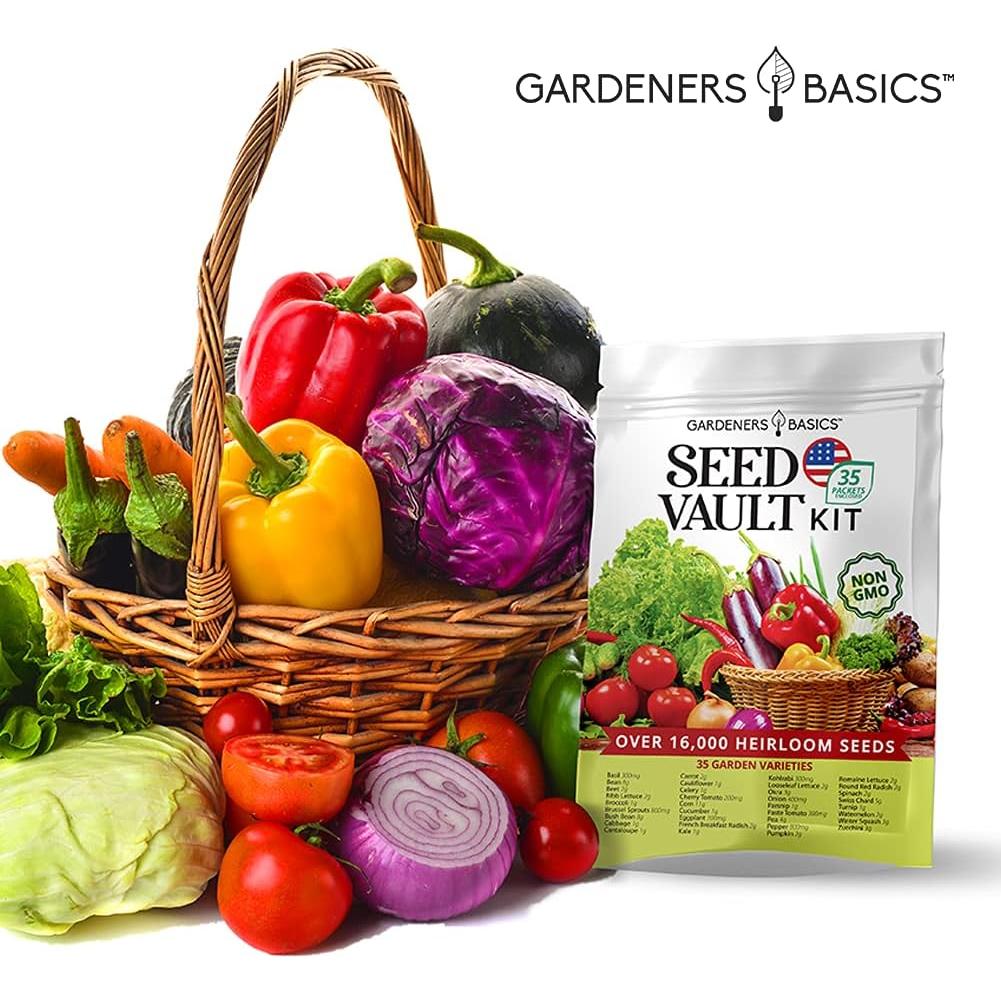 Kit de Jardinería Gardeners Basics con 16,000 Semillas No-OGM
