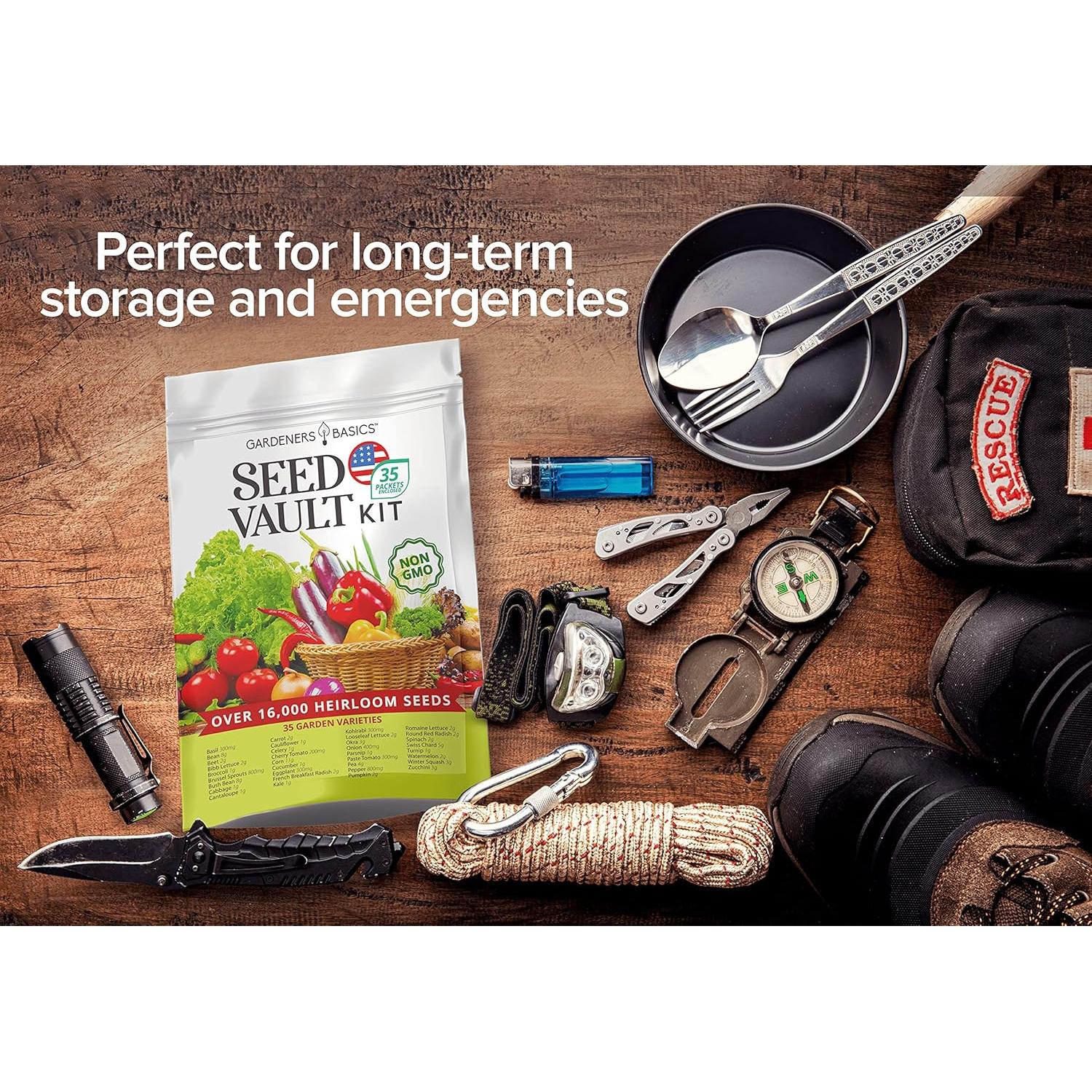 Kit de Jardinería Gardeners Basics con 16,000 Semillas No-OGM