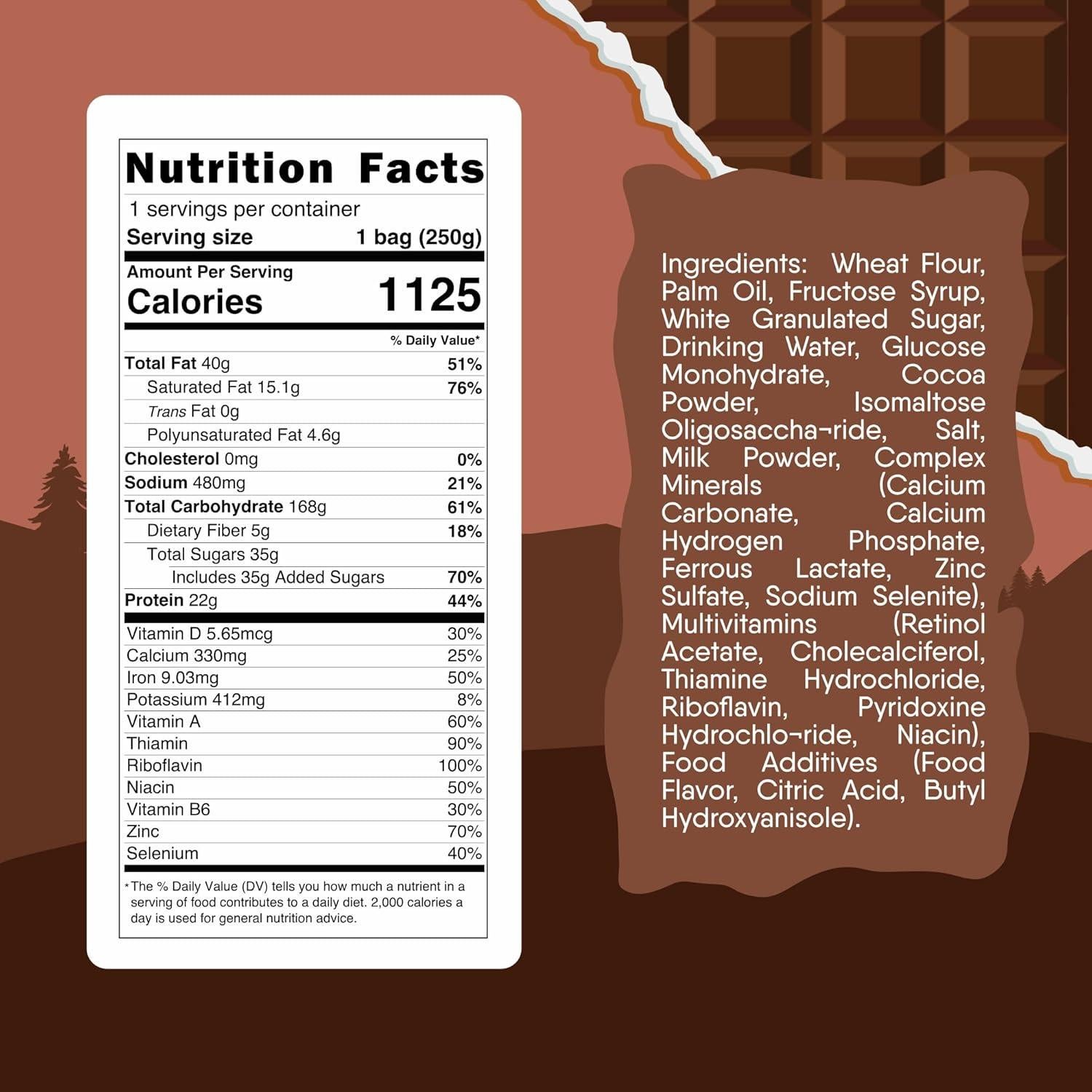 Galleta Energética de Chocolate Beleon 1 Día Supervivencia