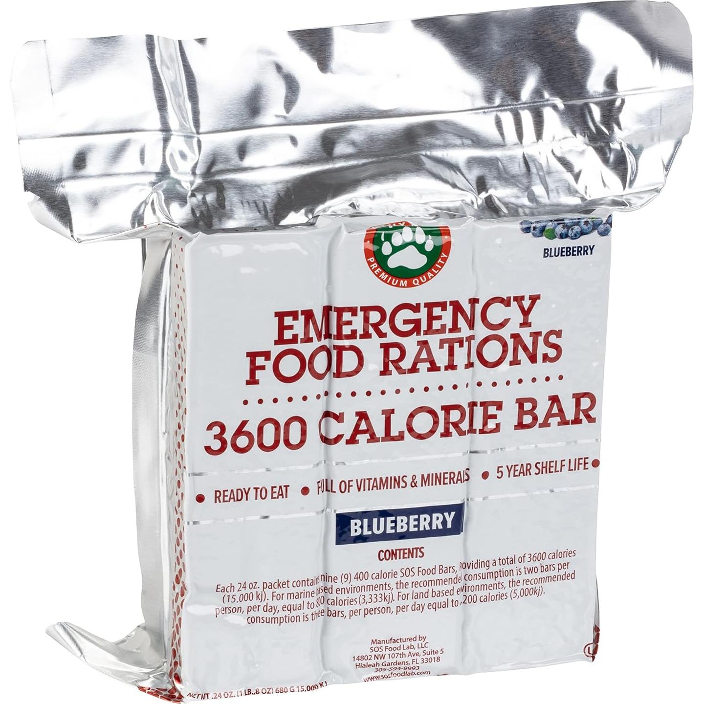 Raciones de Emergencia Grizzly Gear - Barra Arándano 3600 Cal