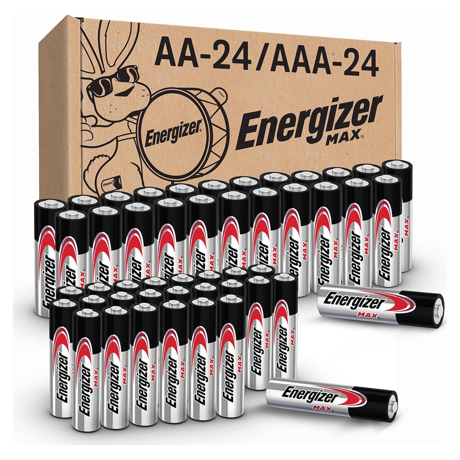 Baterías Energizer MAX AA y AAA, Paquete 48 Piezas