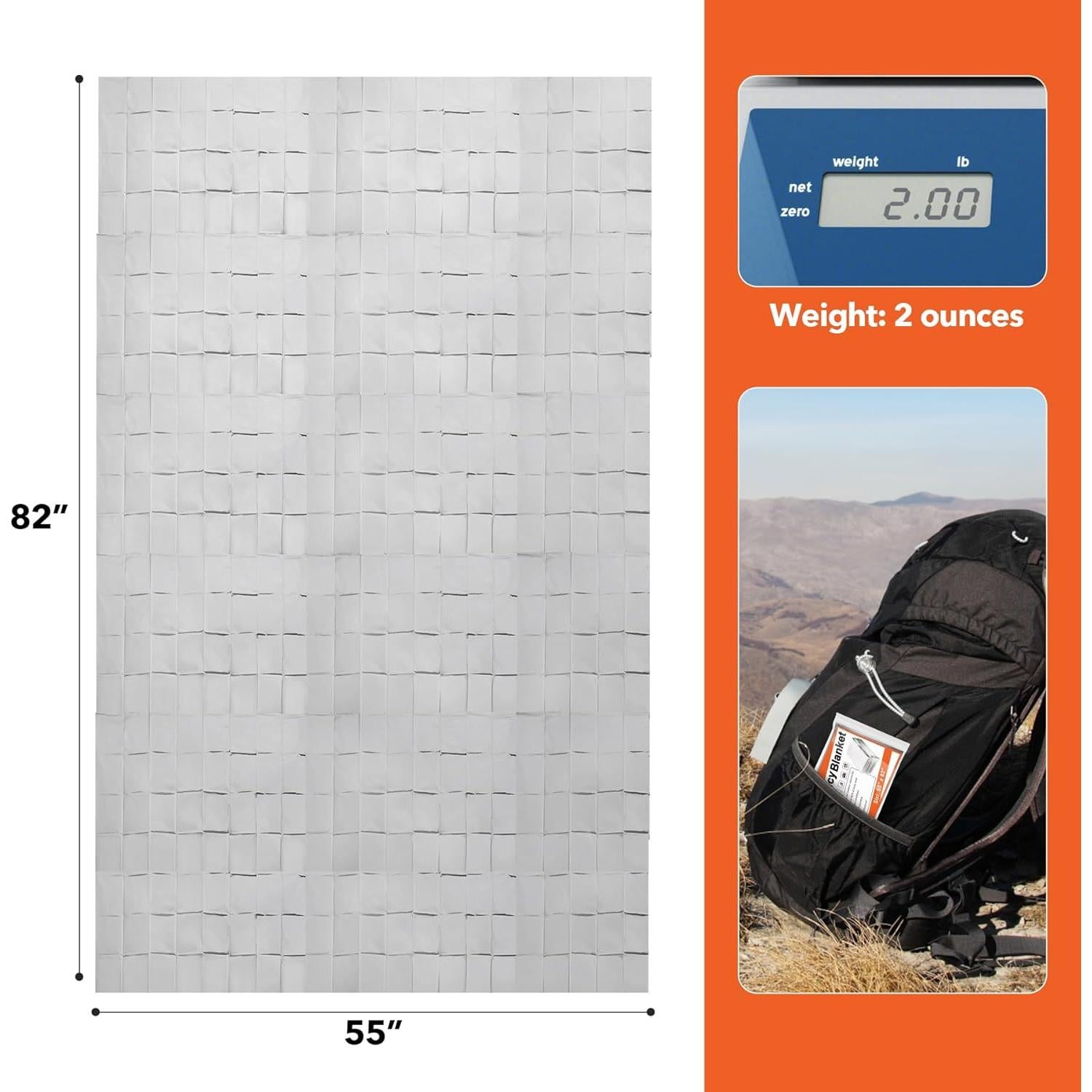 Paquete de 6 mantas de emergencia Frocopo Mylar 139.7x208.3cm