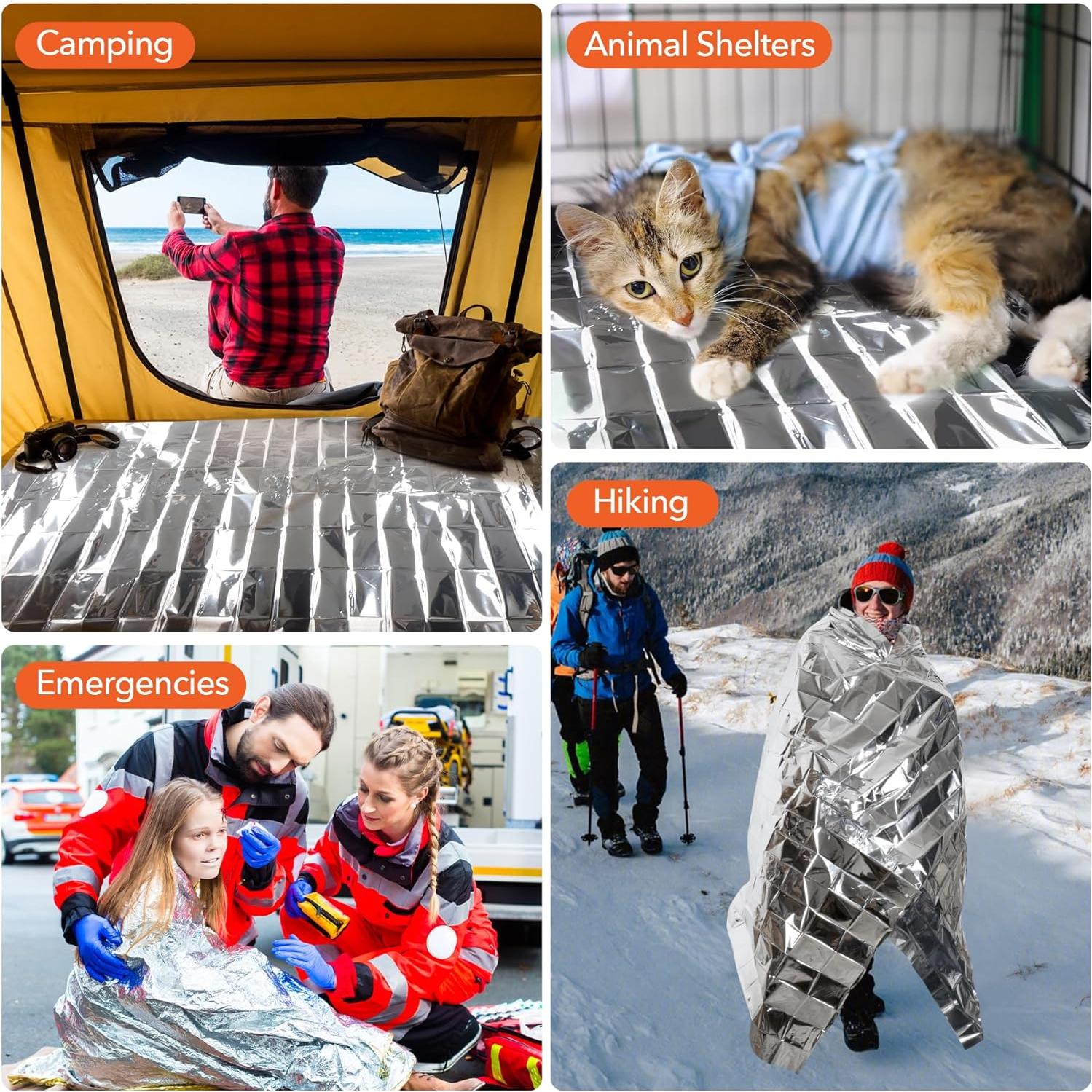 Paquete de 6 mantas de emergencia Frocopo Mylar 139.7x208.3cm