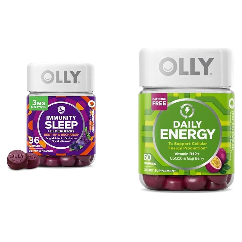 Paquete OLLY Gummies Sueño Inmunidad 36u + Energía Diaria 60u