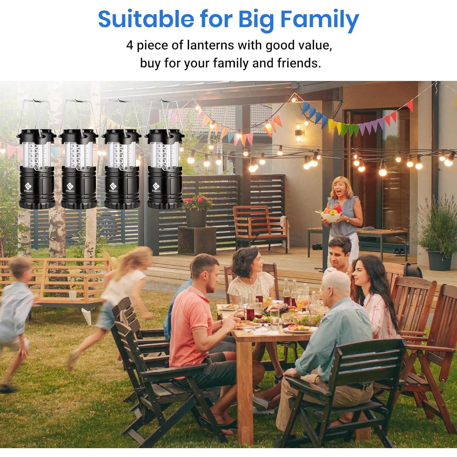 Linterna de Camping Etekcity CL10 - 4 Paquete, LED 154 Lúmenes