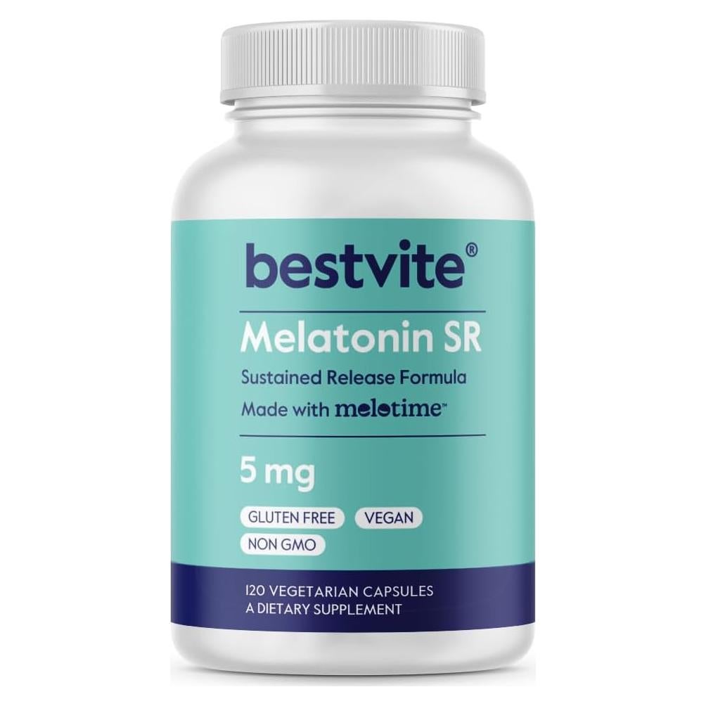Melatonina SR 5mg Bestvite - 120 Cápsulas Vegetarianas - Vegano