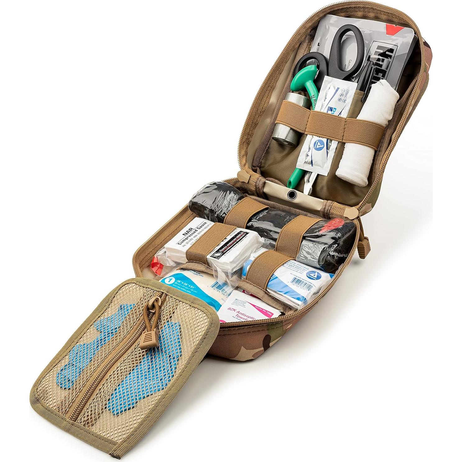Kit Trauma Scherber IFAK Camuflaje con Vendajes y Torniquete