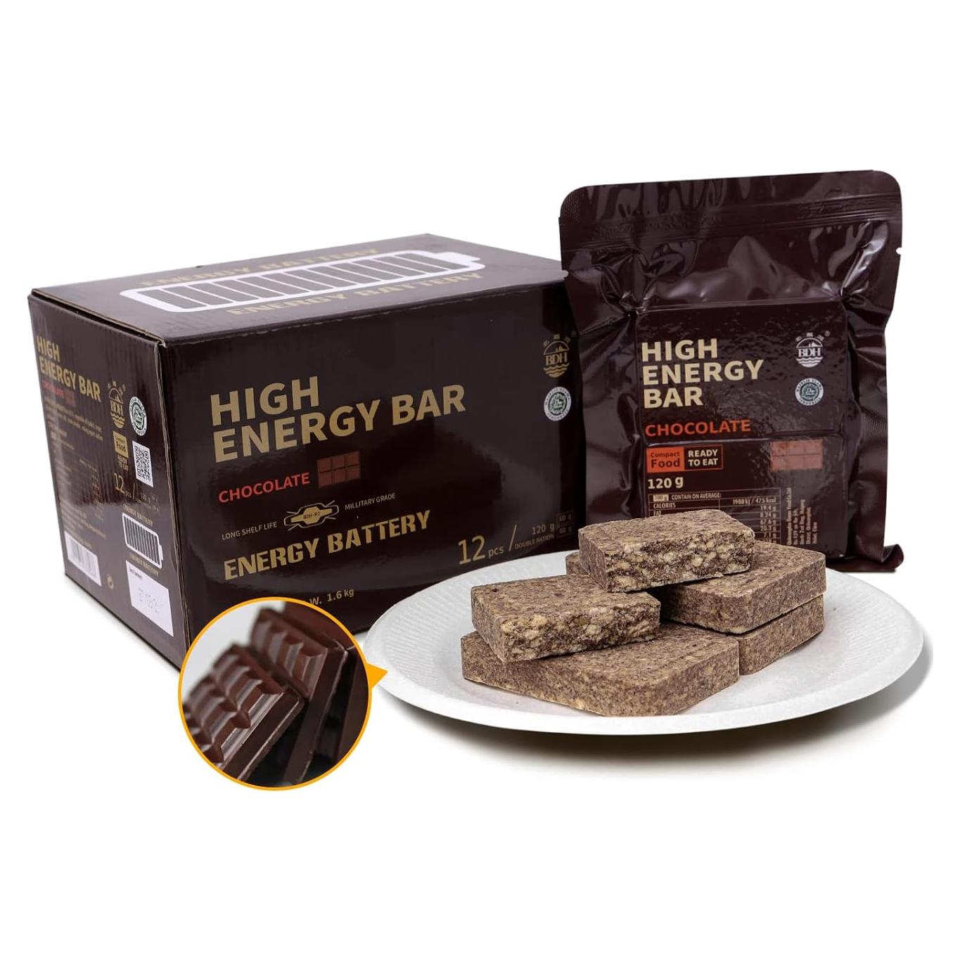 Barras de Ración de Emergencia BDH Sabor Chocolate 12 Unidades