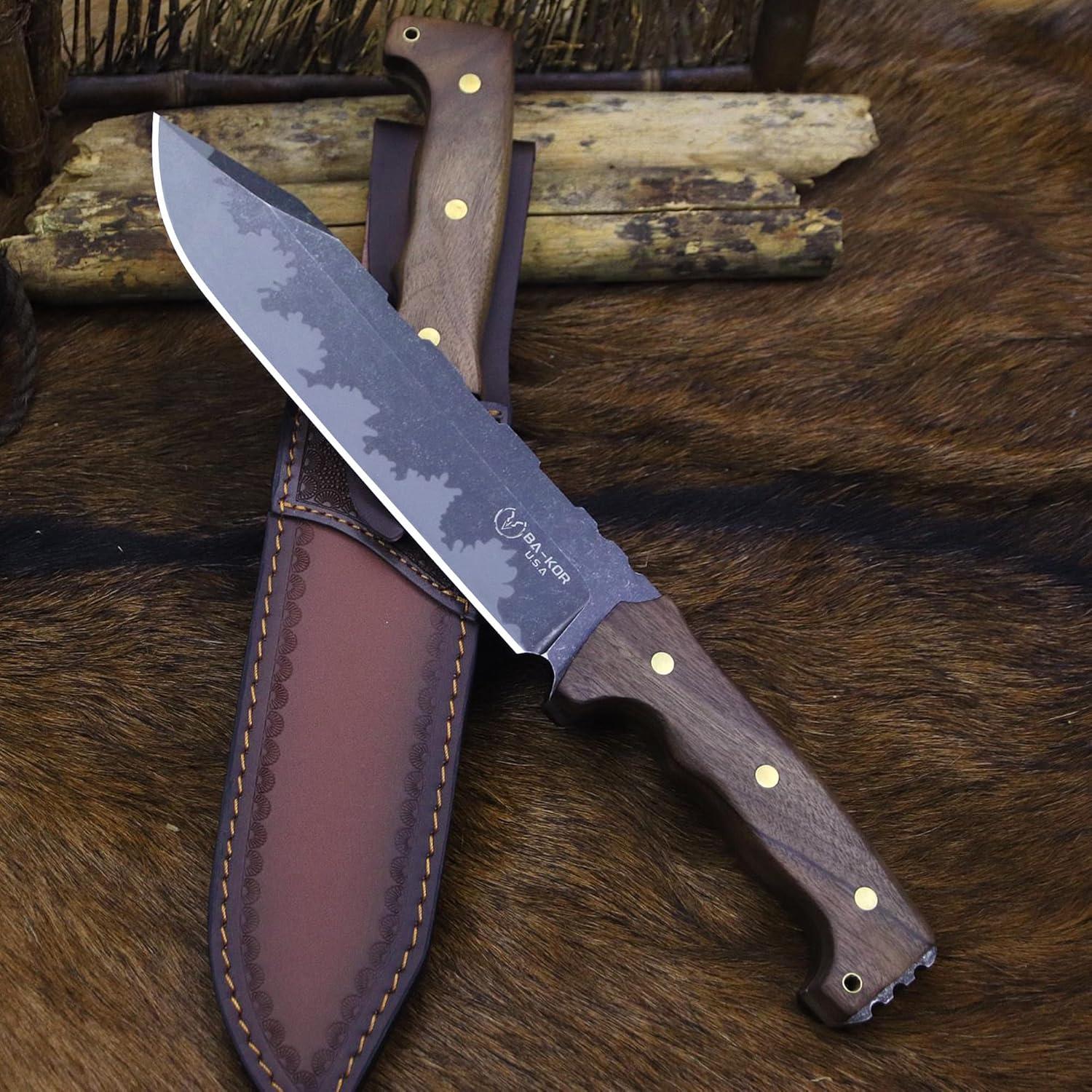 Cuchillo de Caza BA-KOR BA-kl02 36cm Acero + Funda y Encendedor