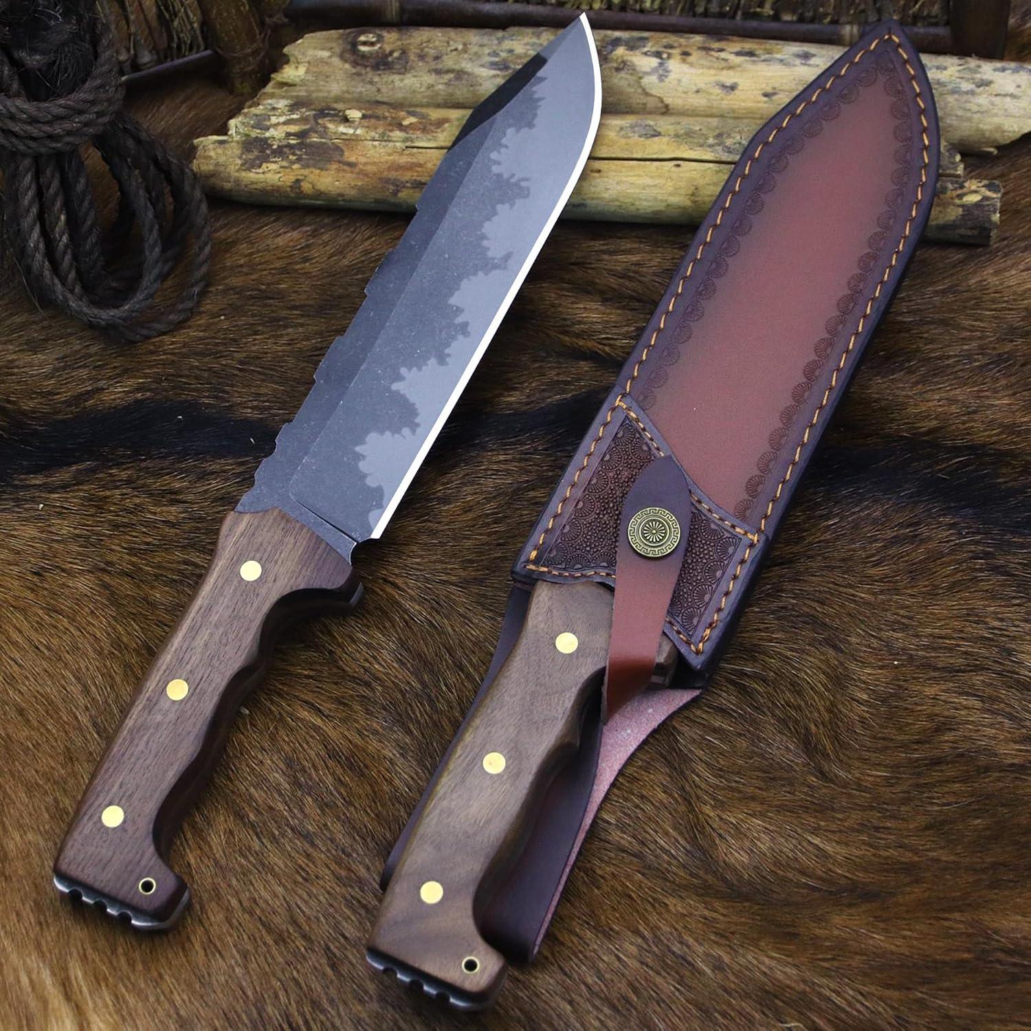 Cuchillo de Caza BA-KOR BA-kl02 36cm Acero + Funda y Encendedor