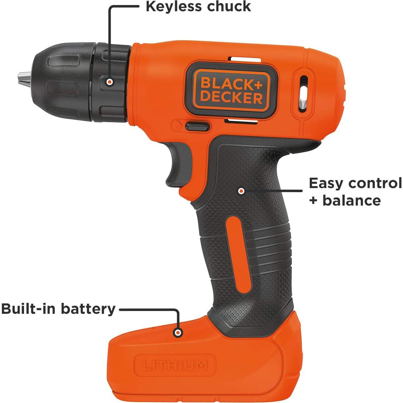 Taladro Inalámbrico BLACK+DECKER 8V BDCD8C Ligero