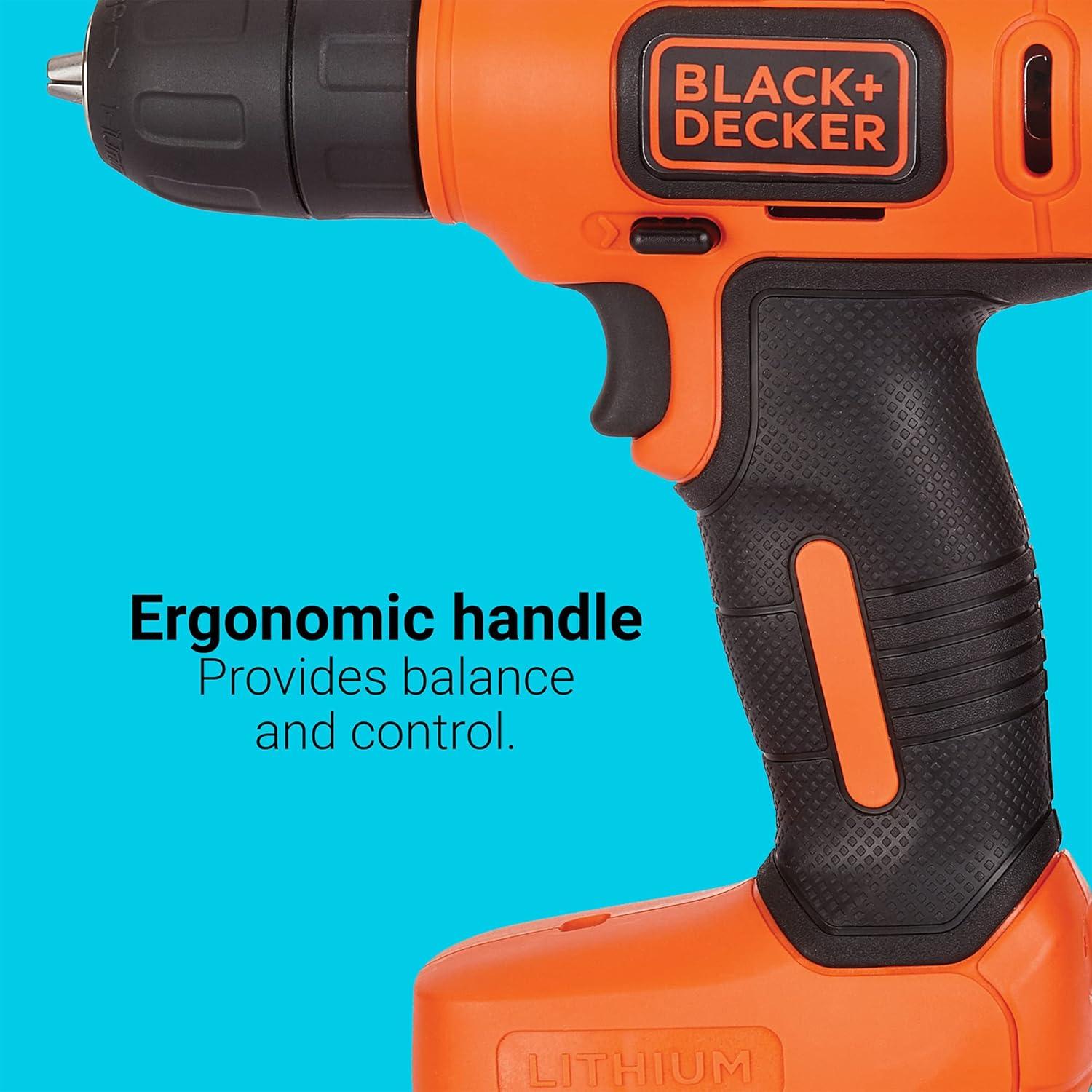 Taladro Inalámbrico BLACK+DECKER 8V + Kit 43 Piezas