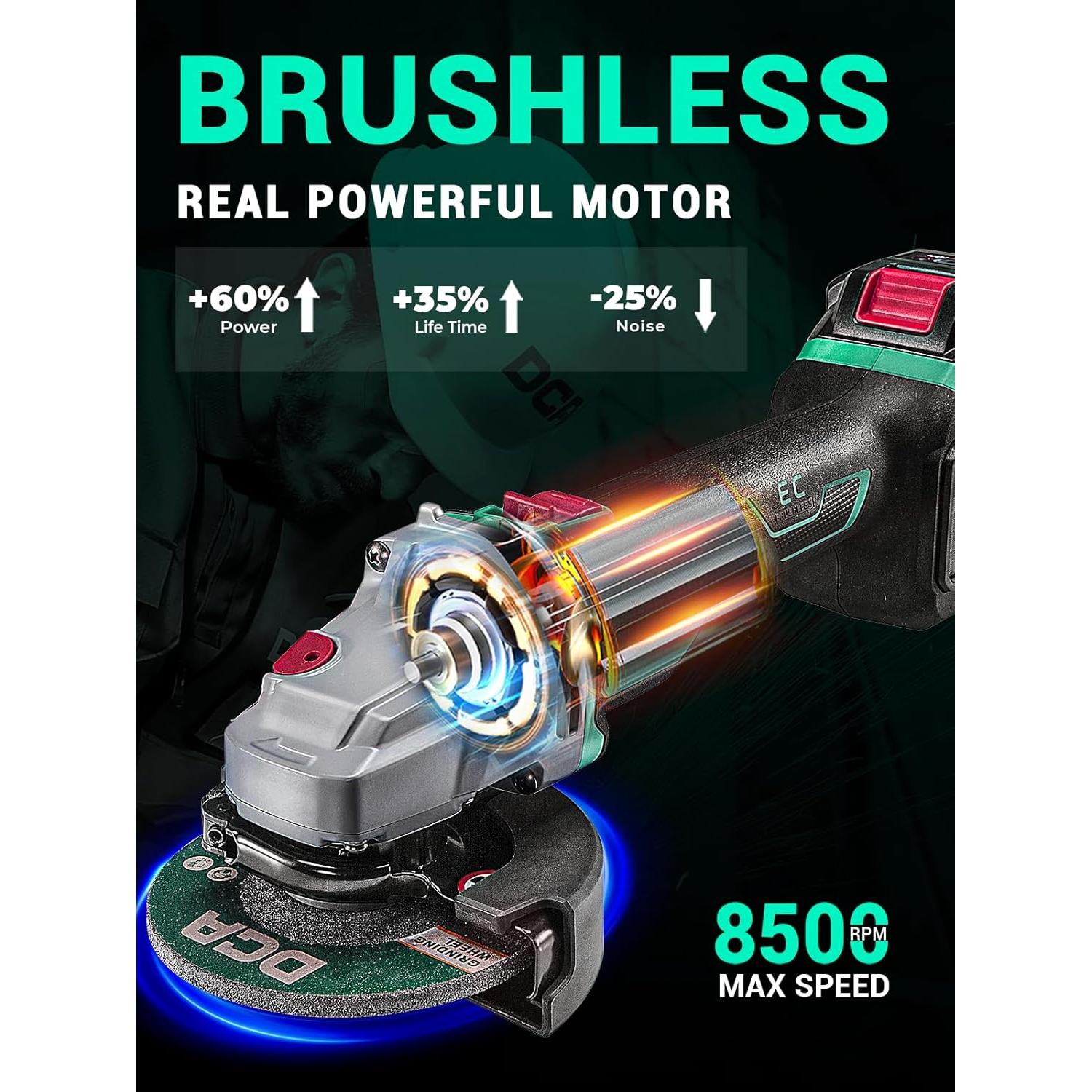 Amoladora Angular DCA 20V 4-1/2" 630W Batería 4.0Ah