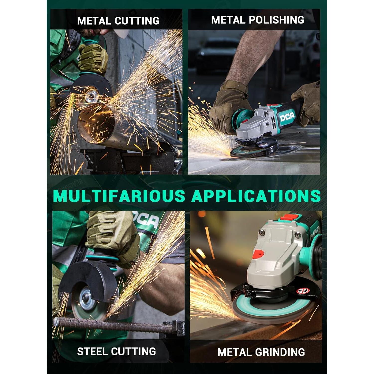 Amoladora Angular DCA 20V 4-1/2" 630W Batería 4.0Ah