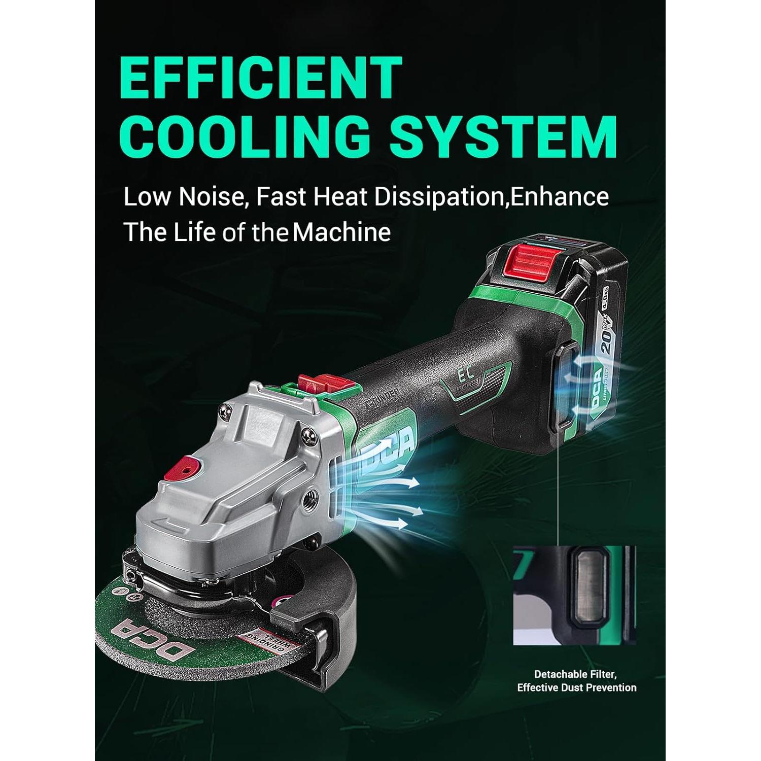 Amoladora Angular DCA 20V 4-1/2" 630W Batería 4.0Ah