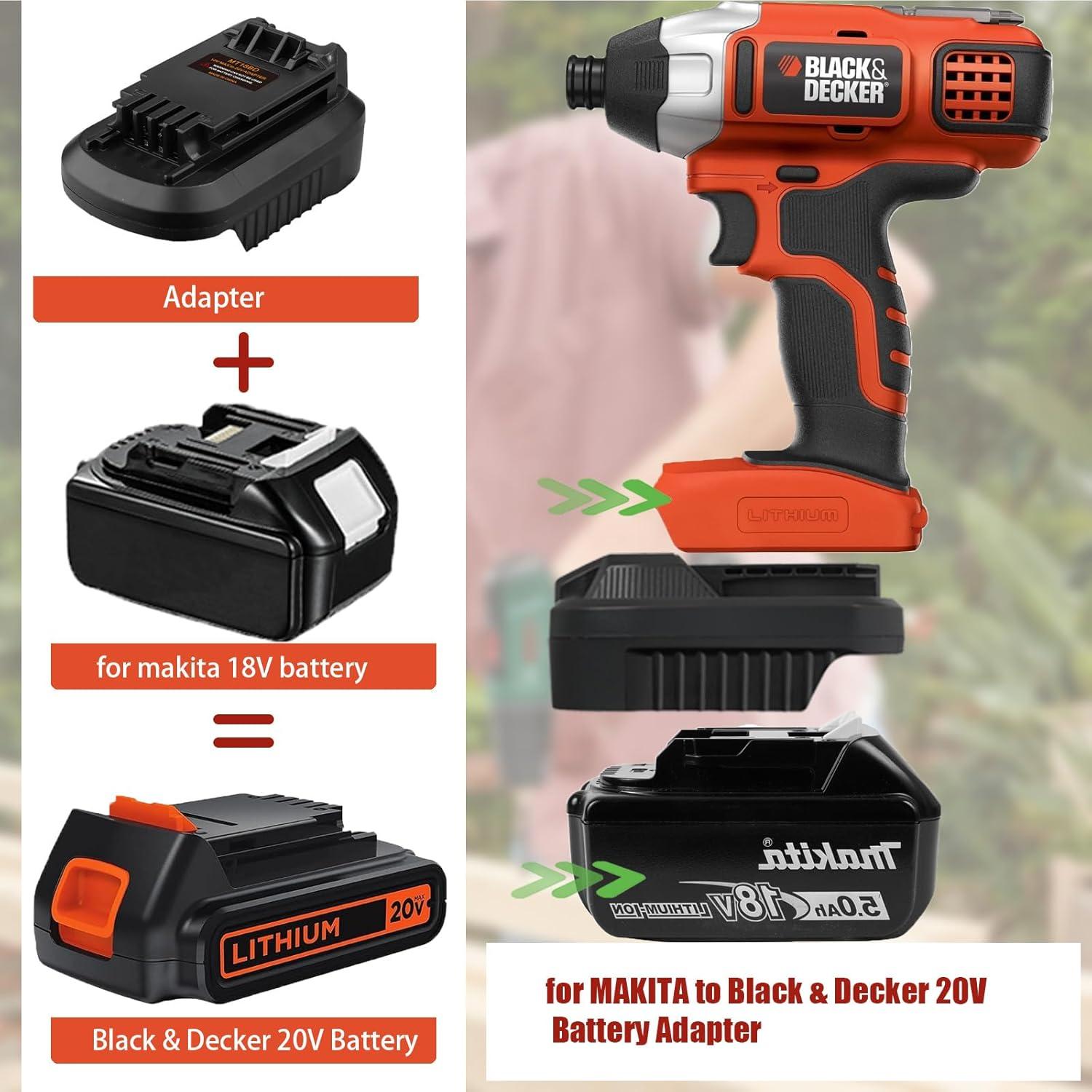 Adaptador de Batería UNIKI 18V Makita a 20V Black+Decker